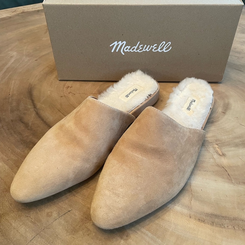 Madewell Sherpa Mules - size 8